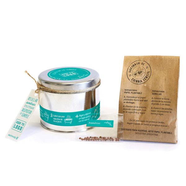 Kit plantable con maceta de hojalata - Imagen 2